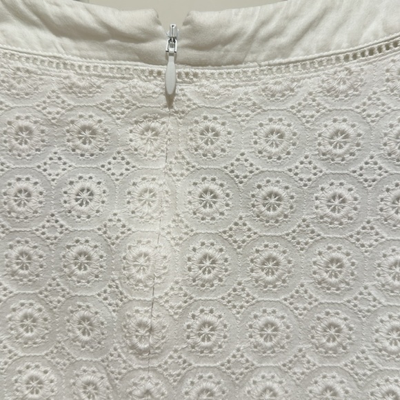 CAbi Women’s Size 8 Dress Lizzie White Eyelet Cotton Midi Detailed collar - Picture 12 of 14